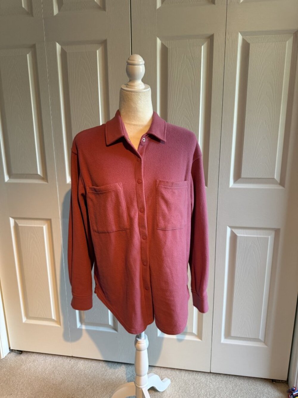 Z SUPPLY WFH Modal Shirt Jacket Shacket Women's Size XS Pink Snaps Pockets